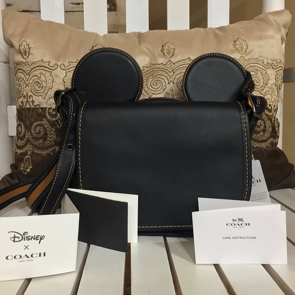 Nwt $375 COACH x DISNEY Mickey Ears crossbody bag